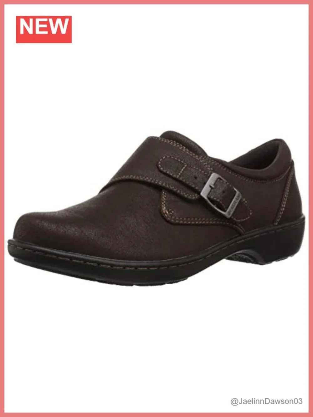 Women's Synthetic Memory Foam Loafer, Buckle Strap, Round Toe, Lightweight
